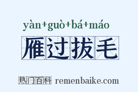 雁过拔毛是什么意思的图片